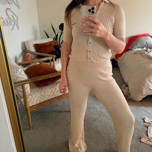 St Agni Ribbed top and bottom matching set